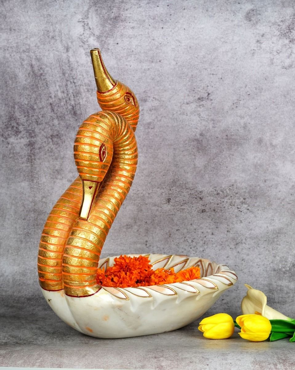 067 Marble Handcrafted Swam Urli - Image 1
