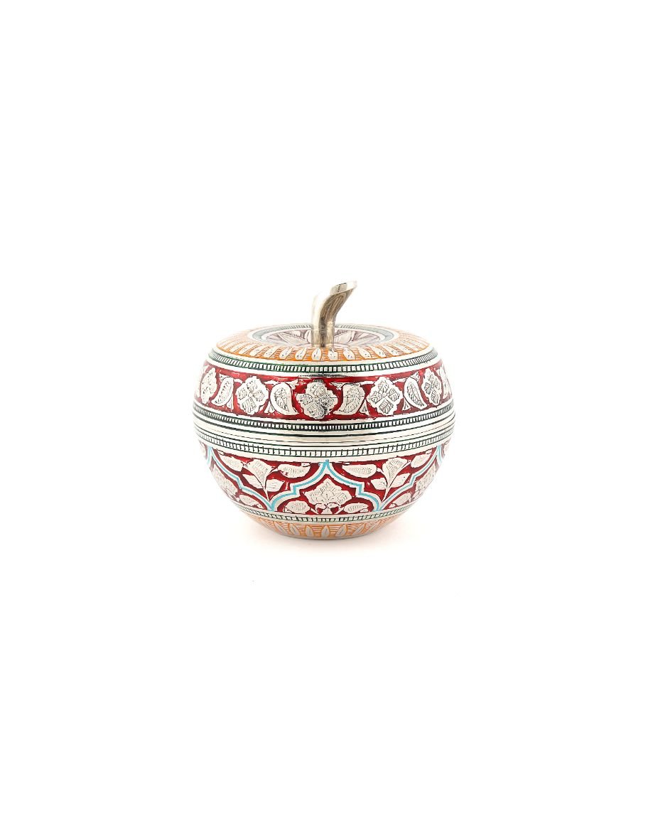 4_1__5_1 Brass Handcrafted Apple Shape Container - Image 1