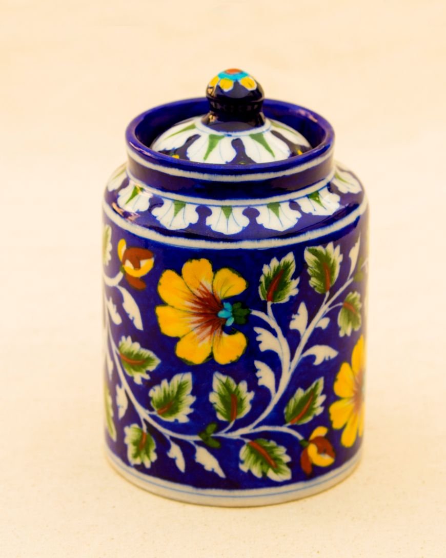 52_1__2 Blue Pottery Handcrafted Utility Jar- Blue - Image 1