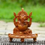 Lord Ganesh Kadam Wood Murti