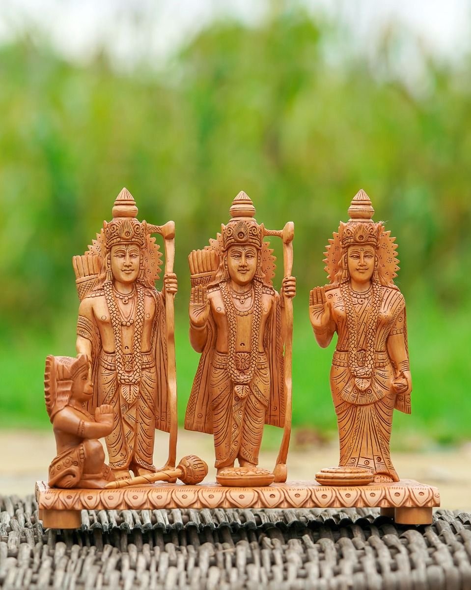 dsc06952_1 Hand Carved Lord Rama, Laxmana, Sita and Hanuman Figurine - Image 1