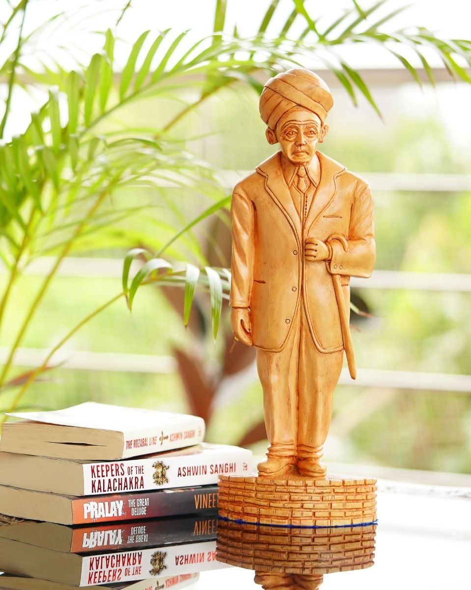 dsc06969 Dr. S Radhakrishnan Hand-Carved Wooden Statue - Image 1