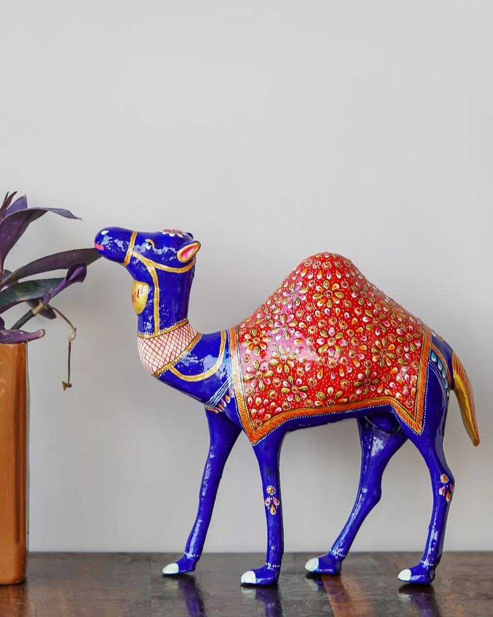 dsc07029_1 Colorful Camel Figurine – Metal Handcraft – 4 inch - Image 1