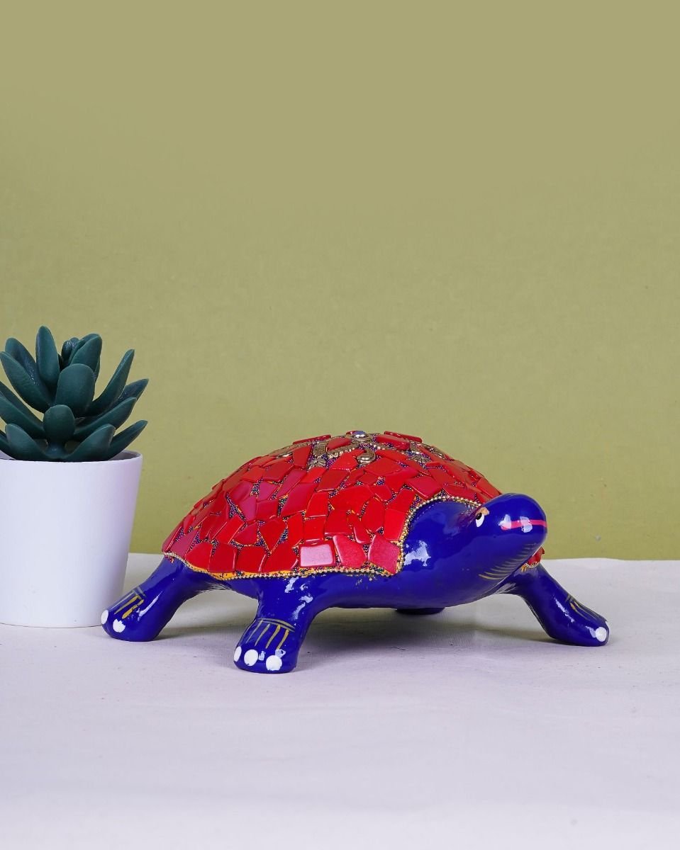 dsc07377_1 Metal Handcrafted Colourful Turtle – 4 inch - Image 1