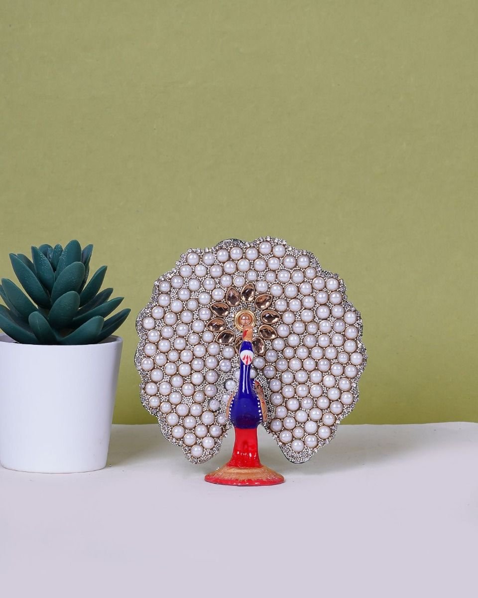 dsc07384_1 Metal Handcrafted Decorative Dancing Peacock – 4 inch - Image 1
